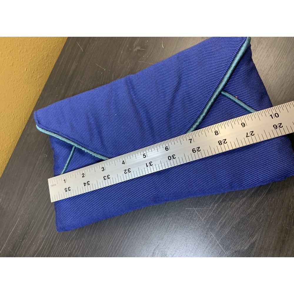 1154 Lill Studio Blue Cotton Fabric Clutch Jewelry Holder- 10" x 6" NWT - Picture 9 of 9